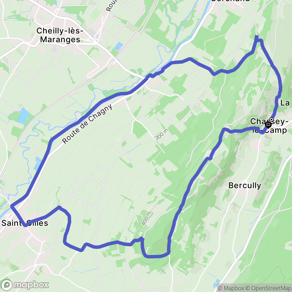 Chassey-le-Camp : carte du parcours de randonnée - France