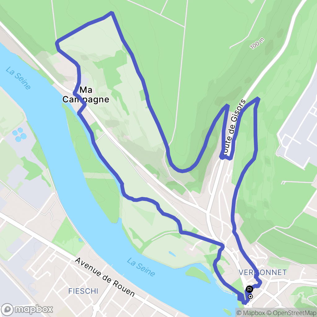 Vernon : carte du parcours de randonnée - France