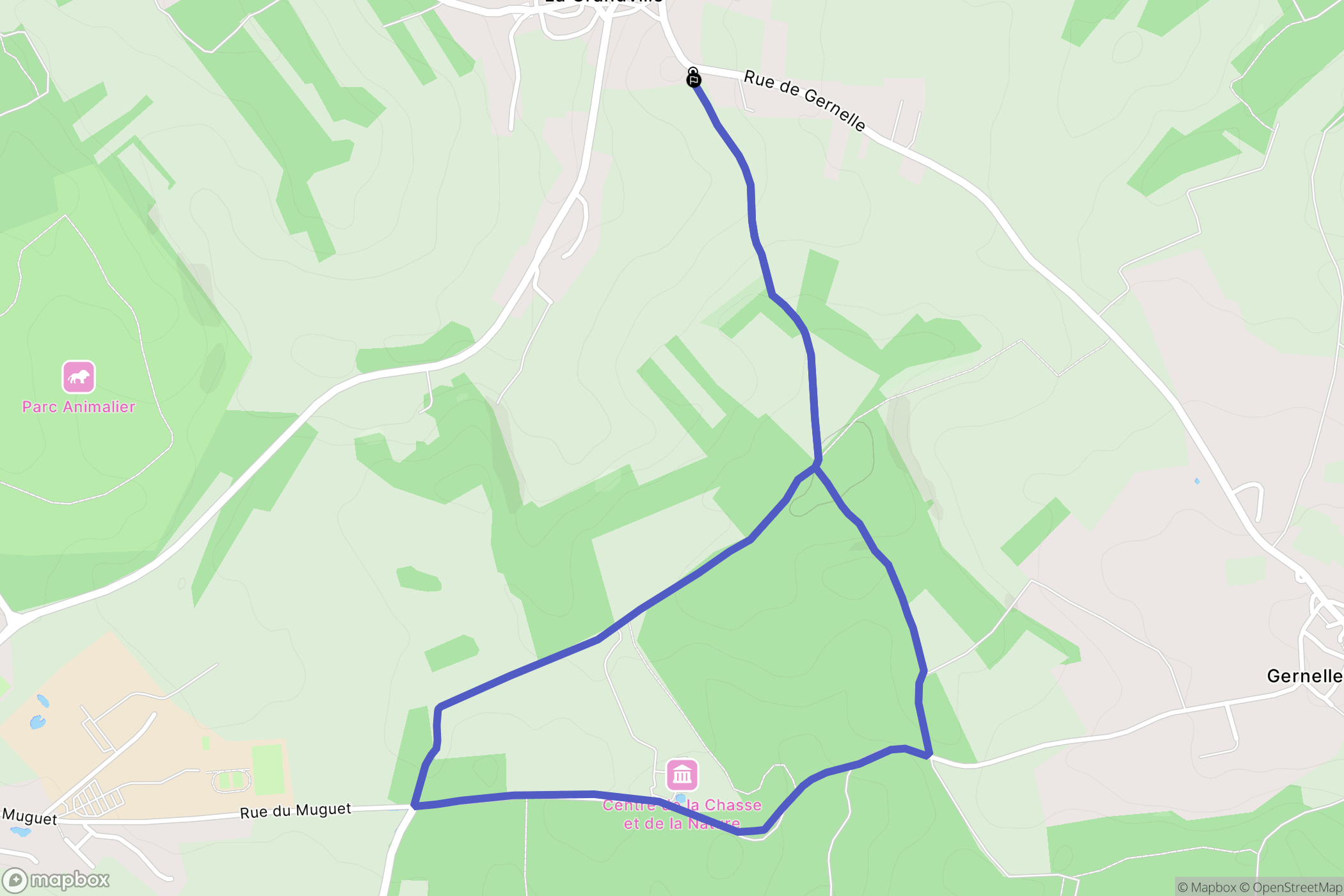 La Grandville : carte du parcours de randonnée - France