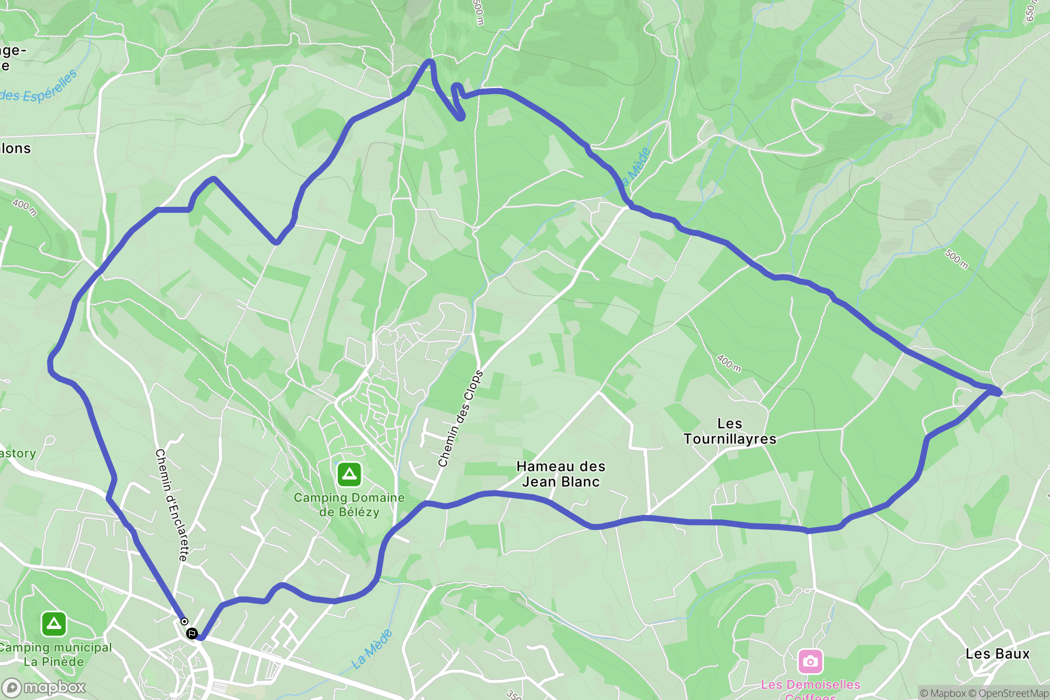 Bédoin : carte du parcours de randonnée - France