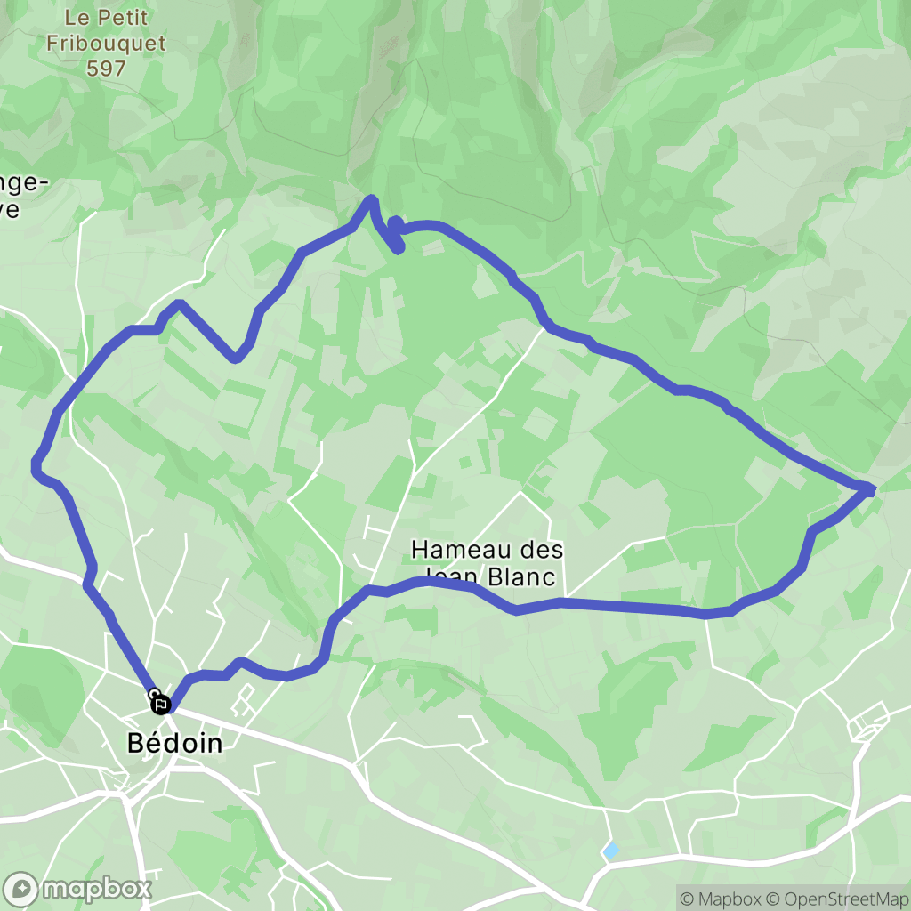 Bédoin : carte du parcours de randonnée - France