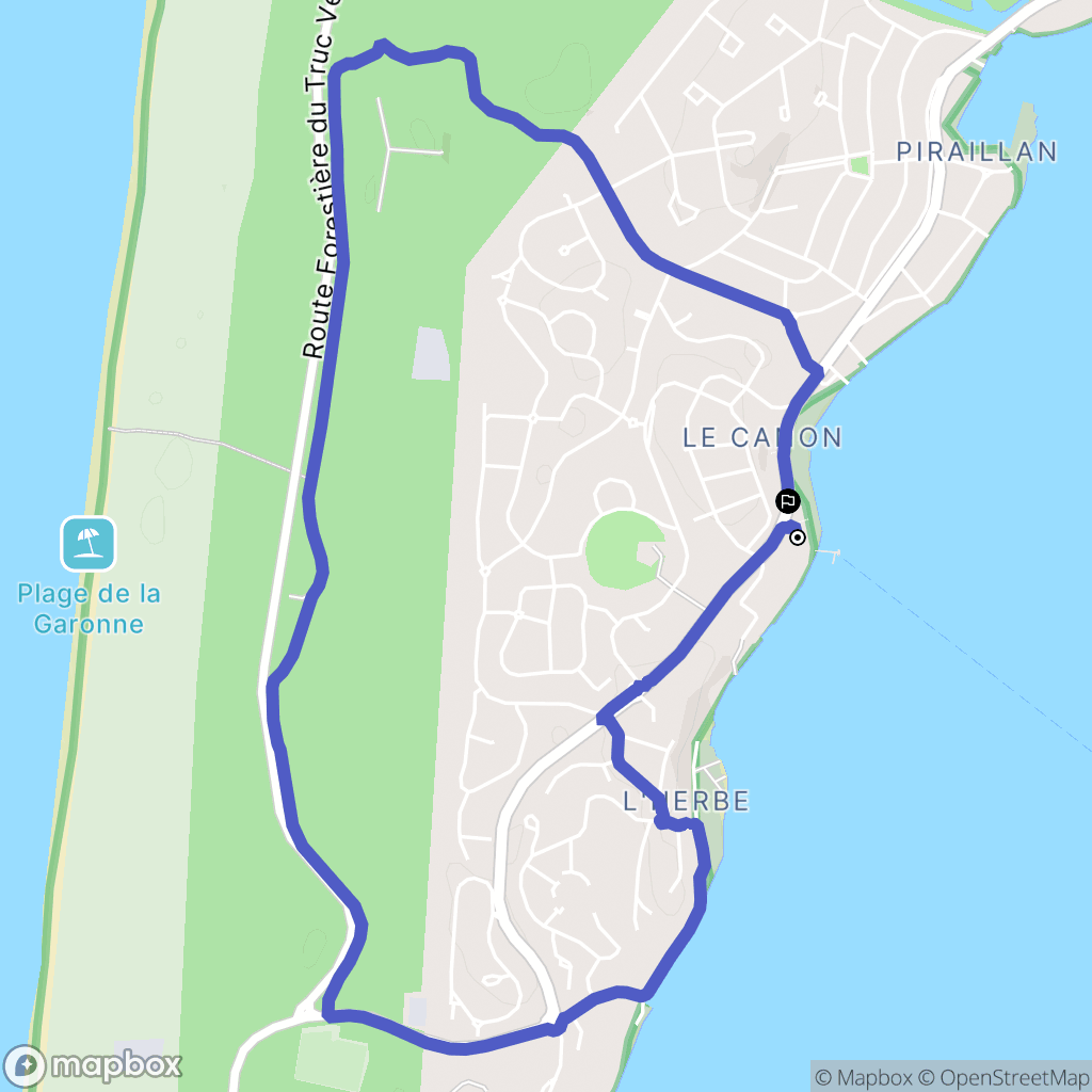 Lège-Cap-Ferret : carte du parcours de randonnée - France