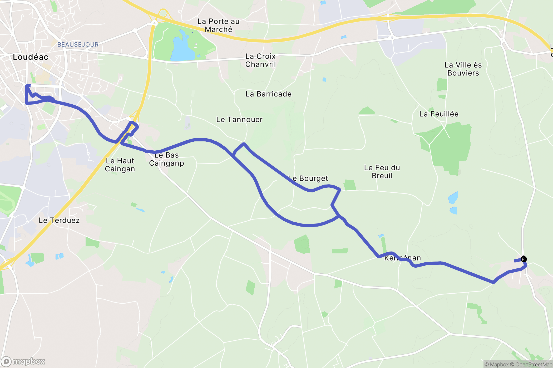Saint-Barnabé : carte du parcours de randonnée - France
