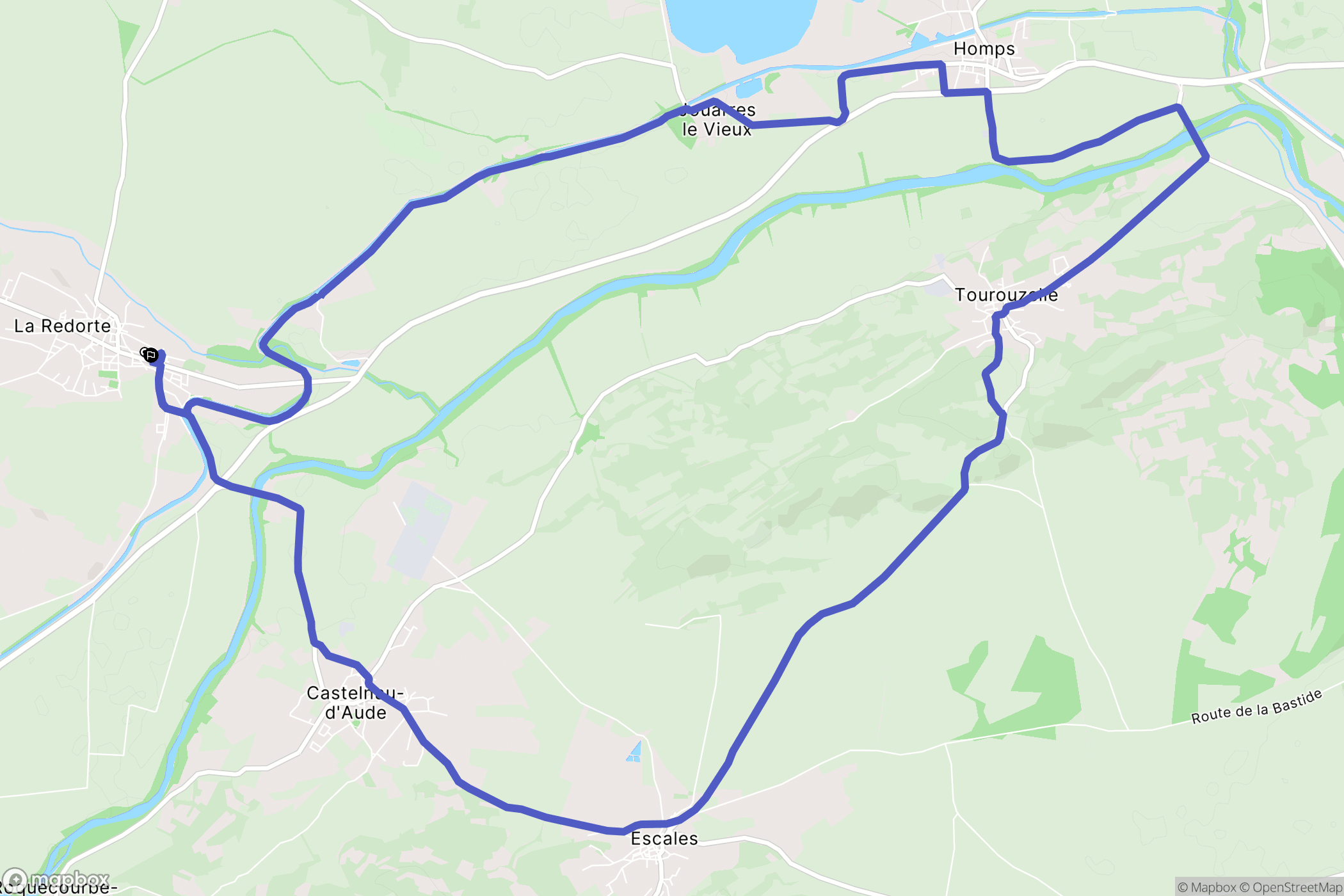 La Redorte : carte du parcours de randonnée - France
