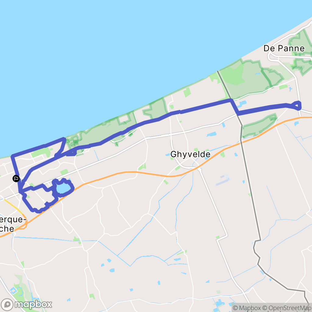 Dunkerque : carte du parcours de randonnée - France