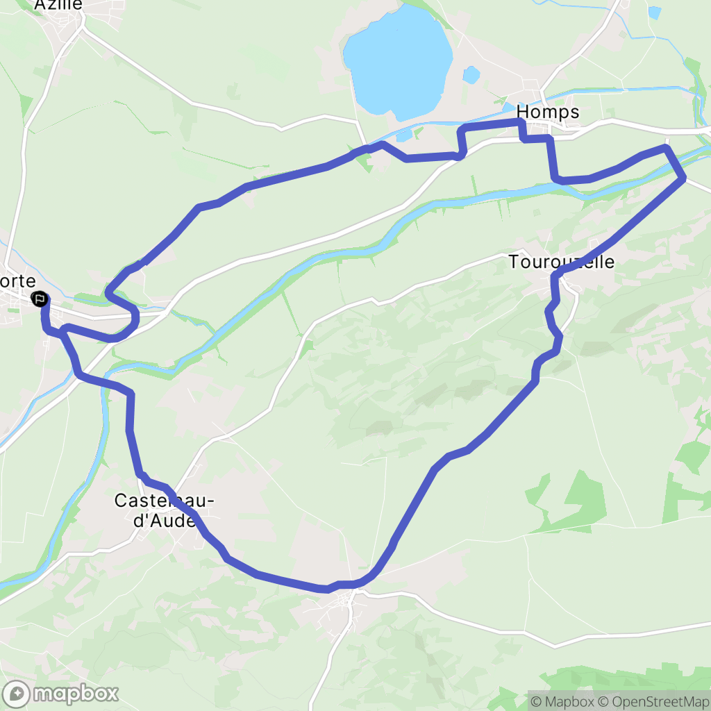 La Redorte : carte du parcours de randonnée - France