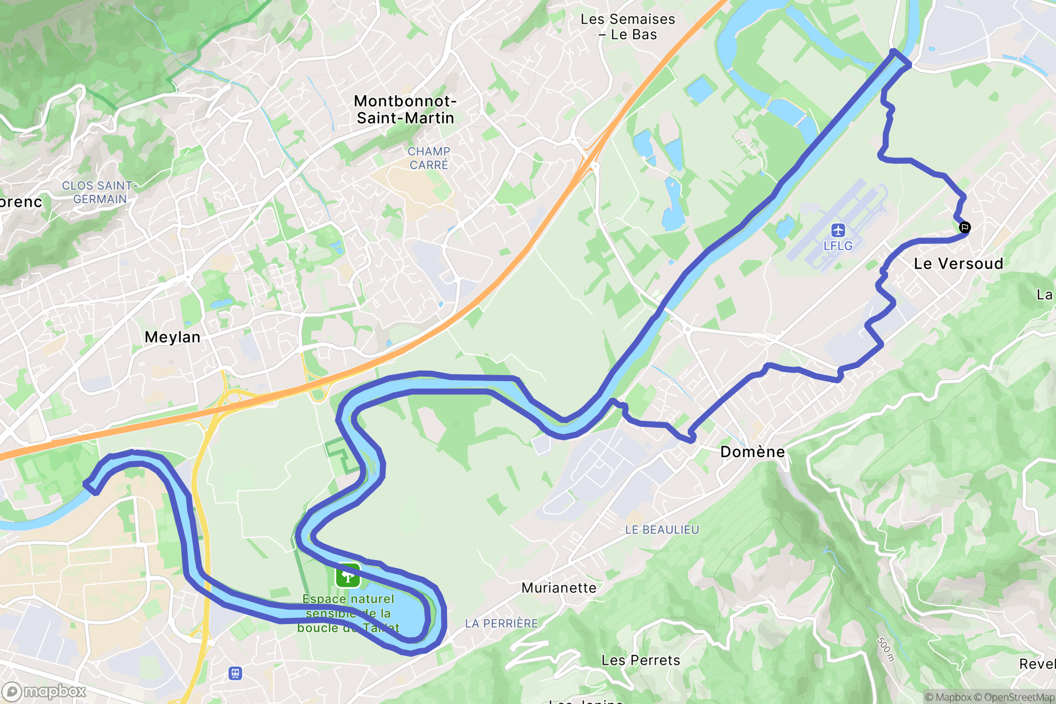 Le Versoud : carte du parcours de randonnée - France