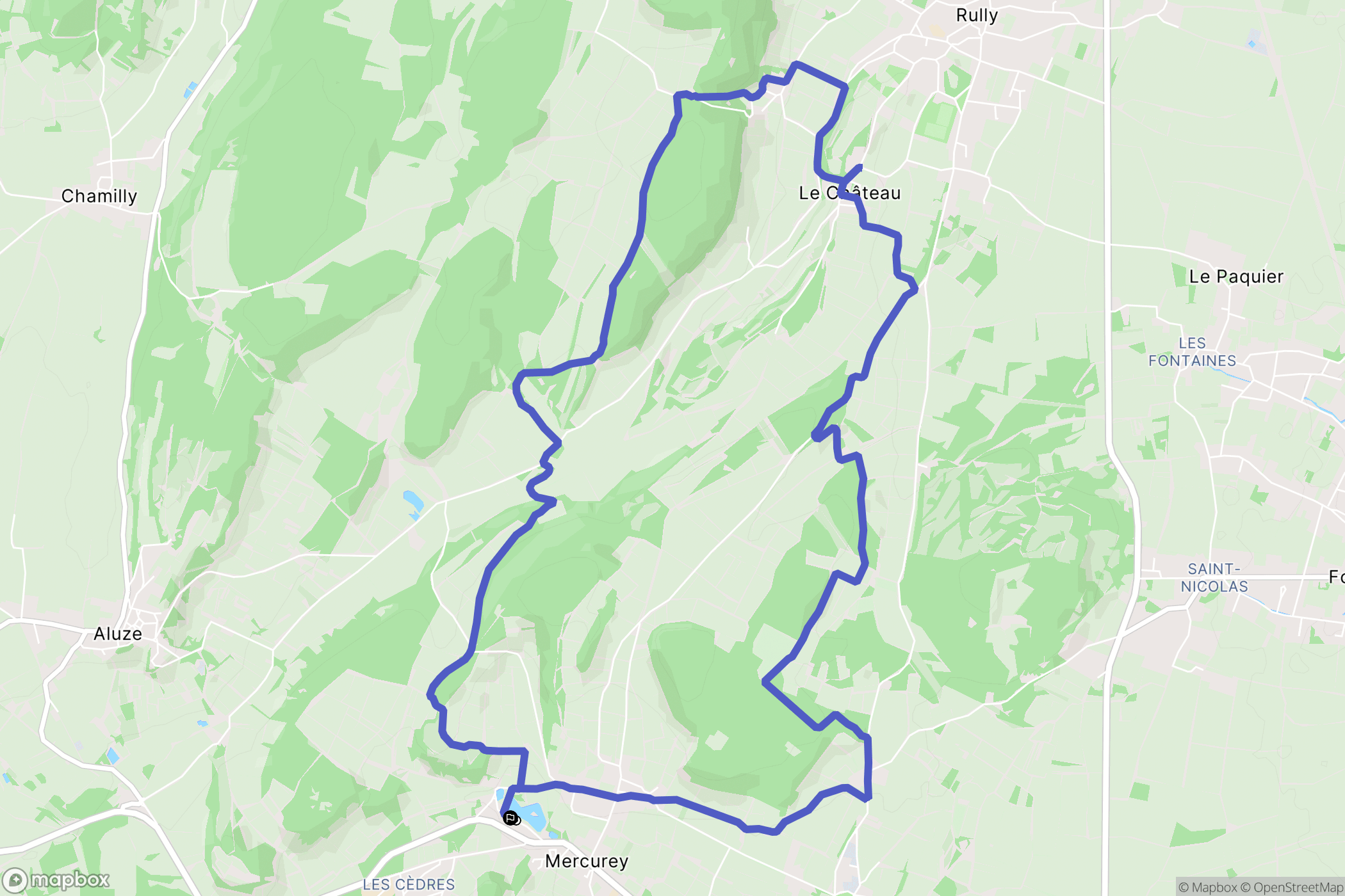 Mercurey : carte du parcours de randonnée - France