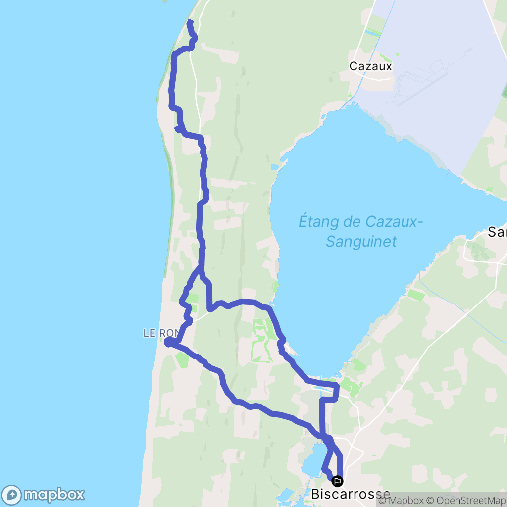 Biscarrosse : carte du parcours de randonnée - France