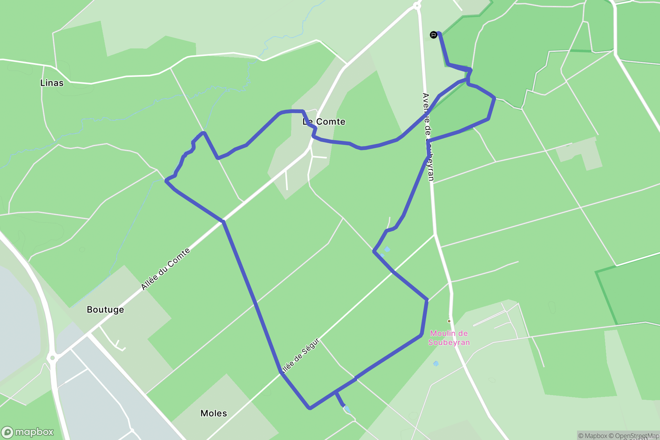 Arsac : carte du parcours de randonnée - France
