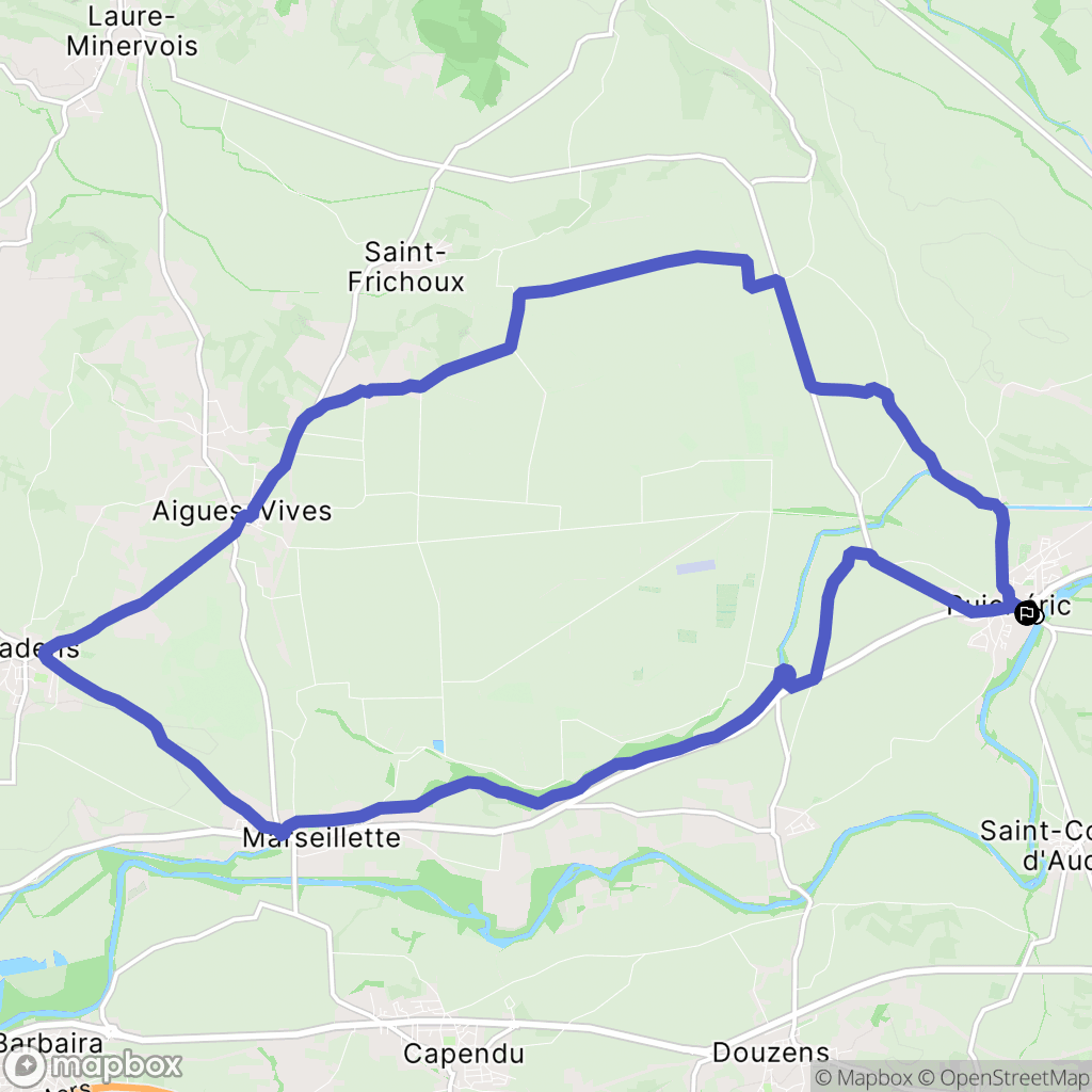 Puichéric : carte du parcours de randonnée - France