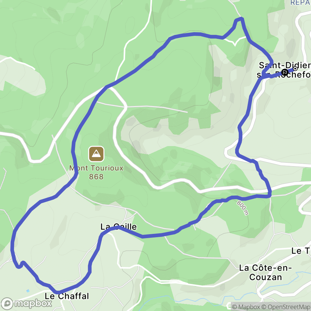 Saint-Didier-sur-Rochefort : carte du parcours de randonnée - France