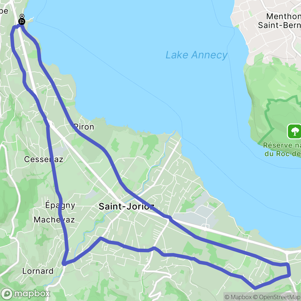 Sévrier : carte du parcours de randonnée - France
