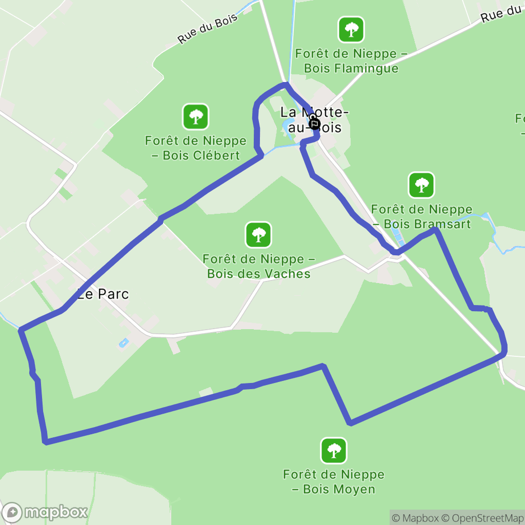 Morbecque : carte du parcours de randonnée - France