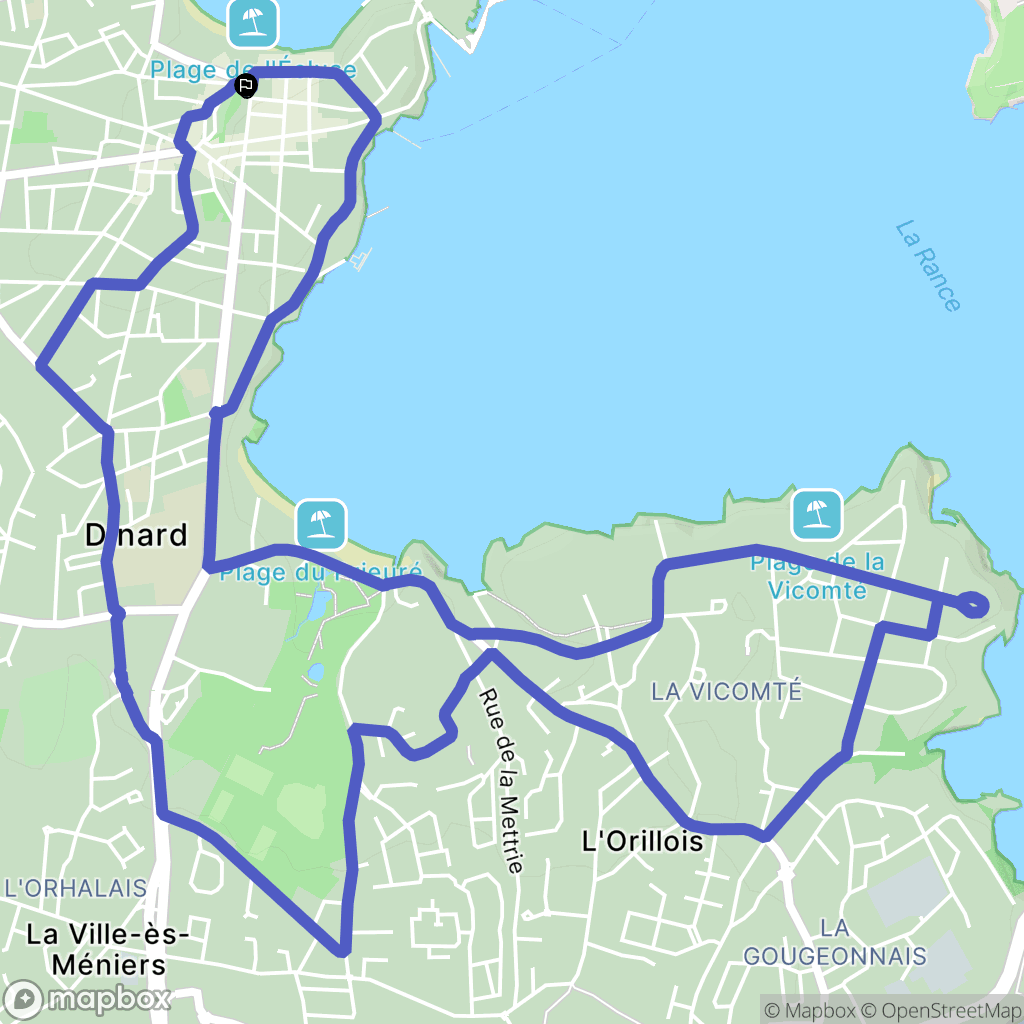 Dinard : carte du parcours de randonnée - France