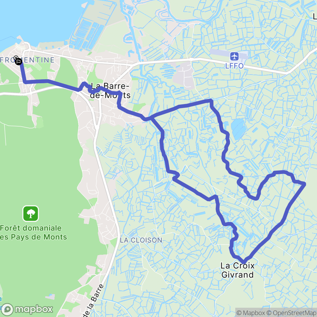 La Barre-de-Monts : carte du parcours de randonnée - France