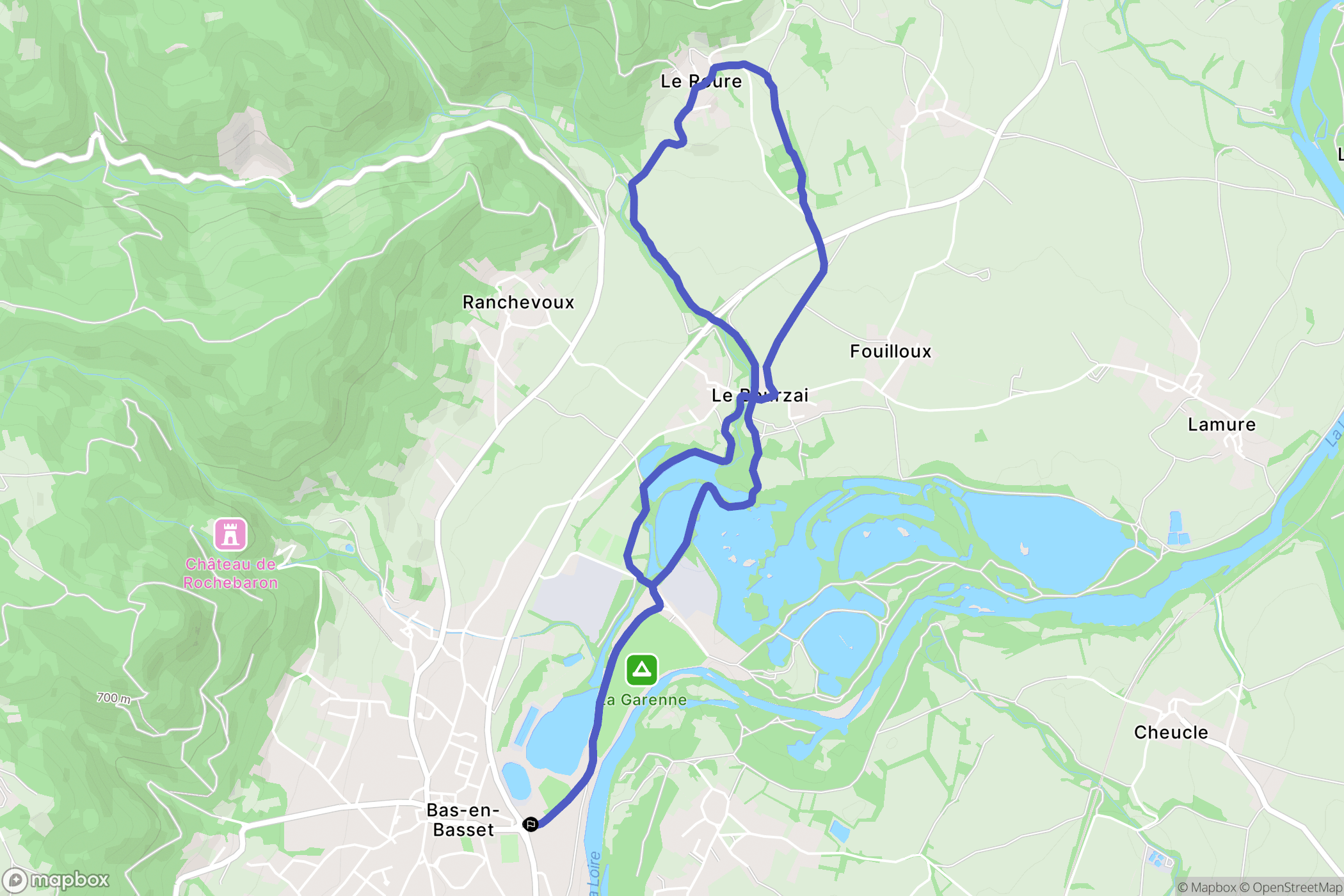 Bas-en-Basset : carte du parcours de randonnée - France