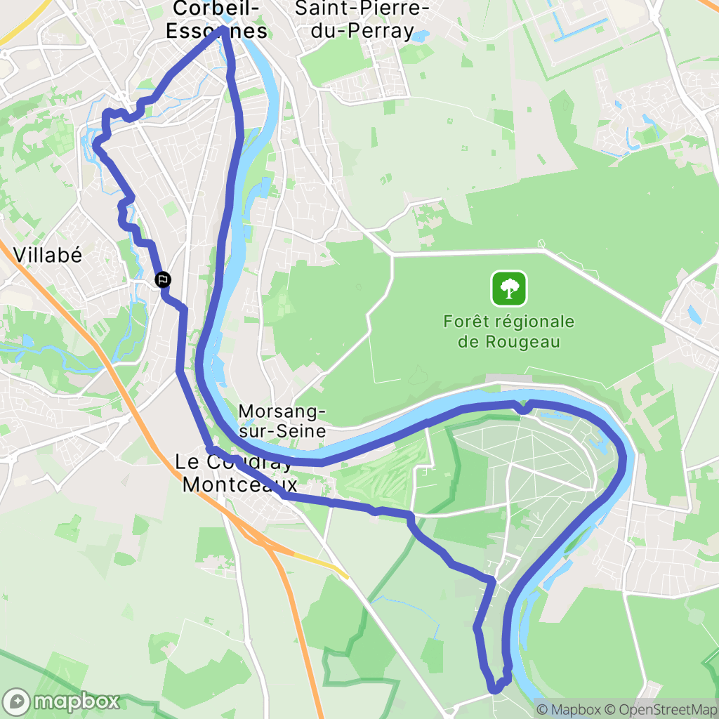 Corbeil-Essonnes : carte du parcours de randonnée - France