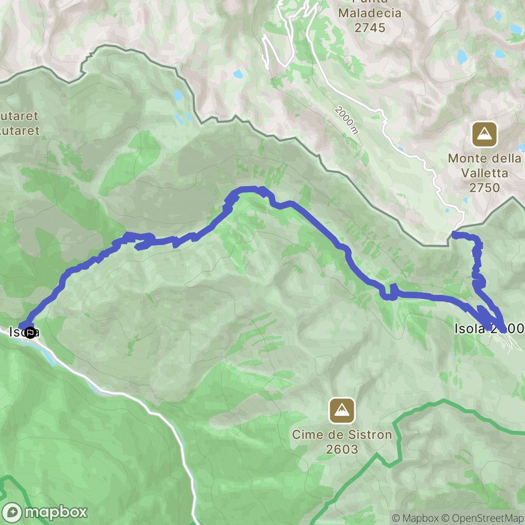 Isola : carte du parcours de randonnée - France