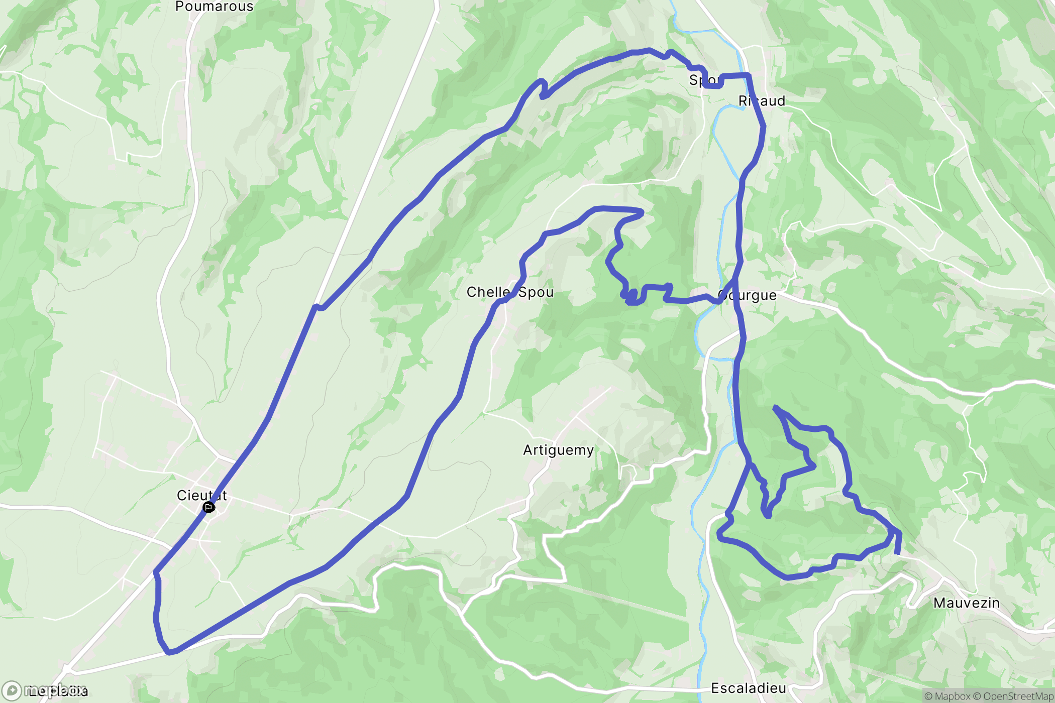 Cieutat : carte du parcours de randonnée - France