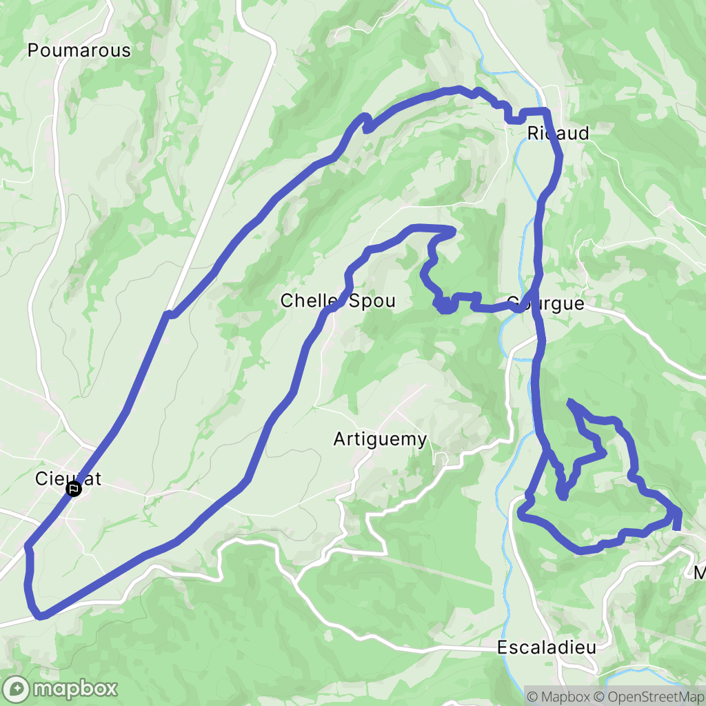 Cieutat : carte du parcours de randonnée - France