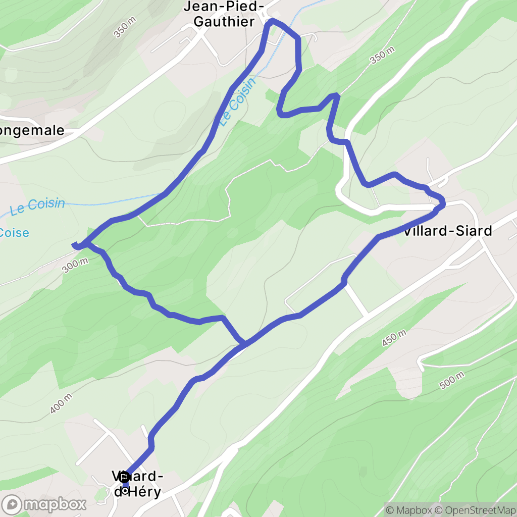 Villard-d'Héry : carte du parcours de randonnée - France