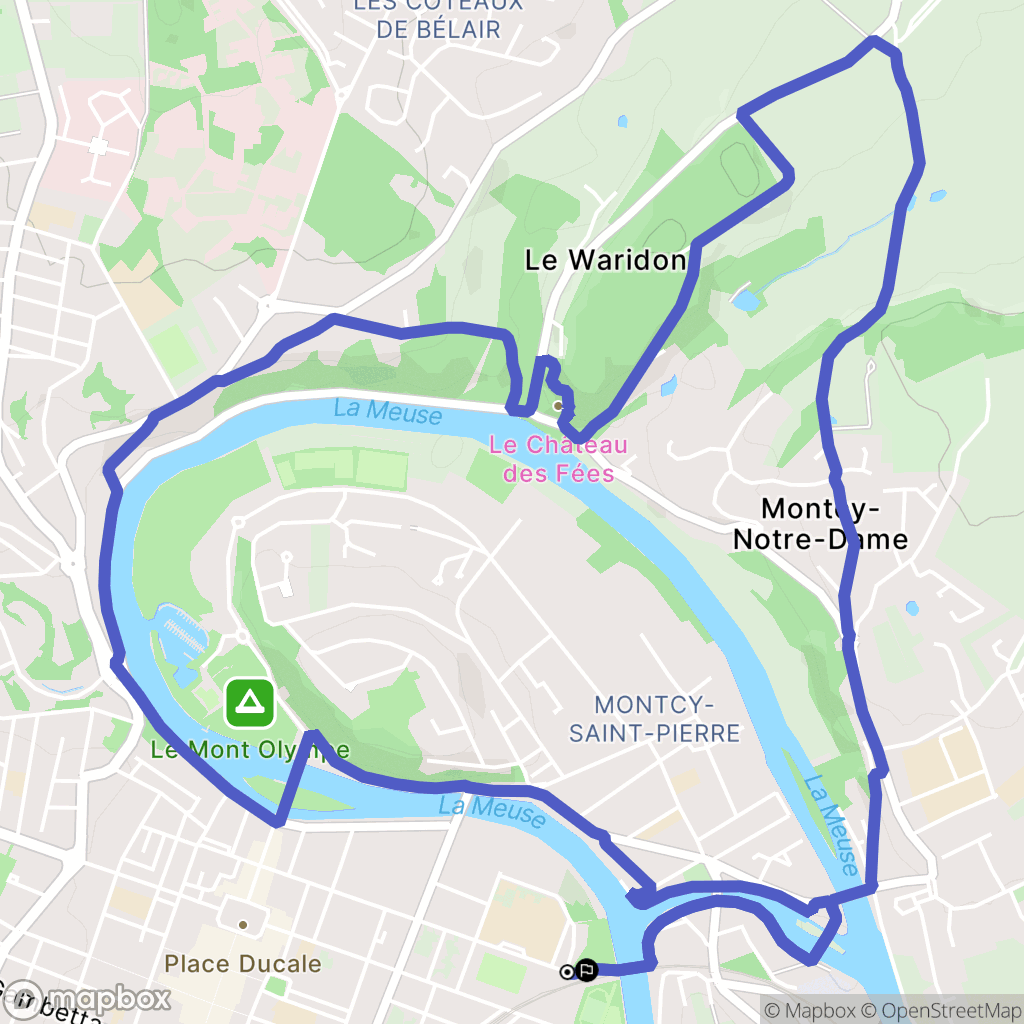 Charleville-Mézières : carte du parcours de randonnée - France