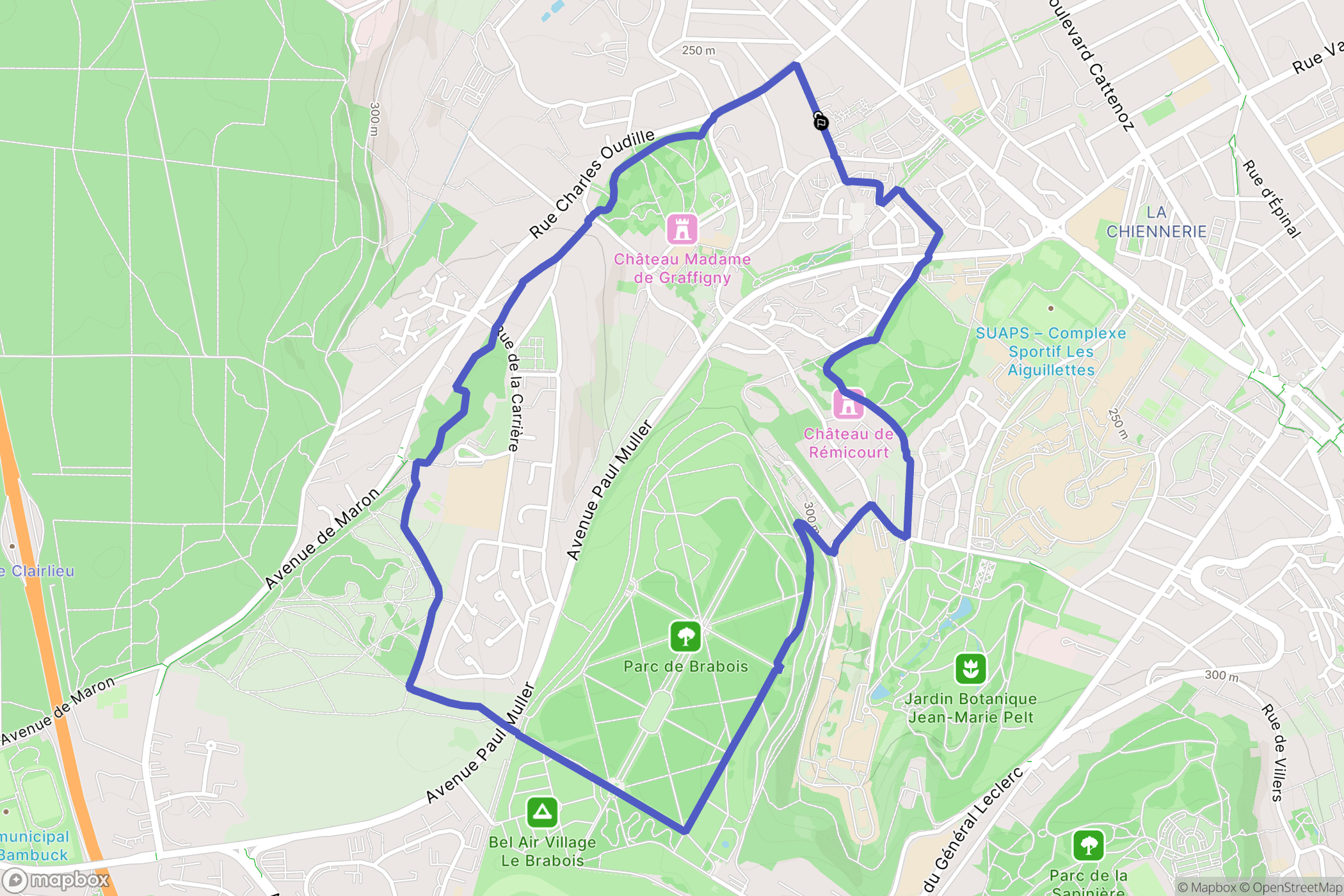 Villers-lès-Nancy : carte du parcours de randonnée - France