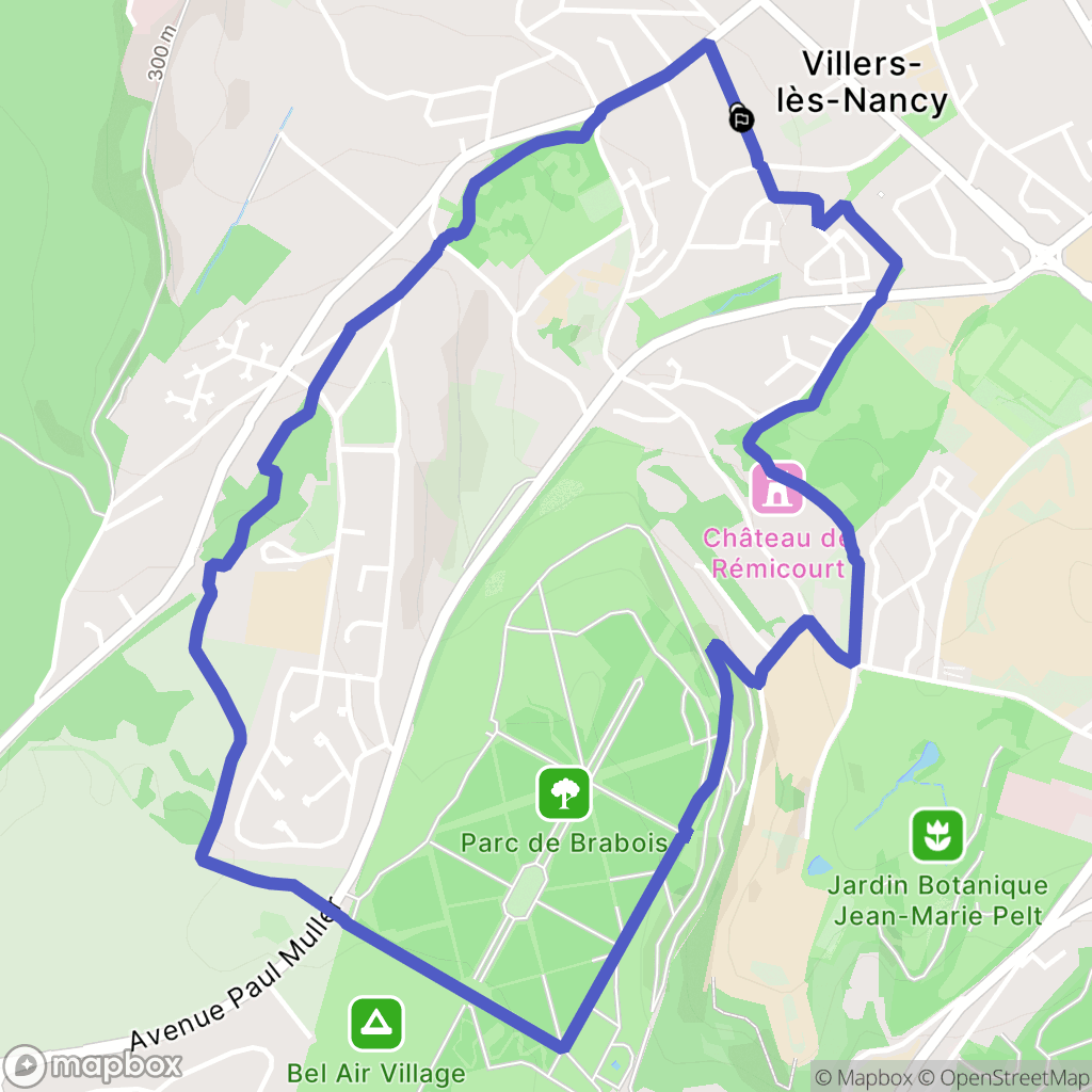 Villers-lès-Nancy : carte du parcours de randonnée - France