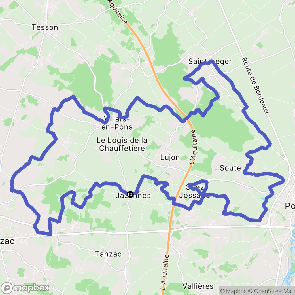 Jazennes : carte du parcours de randonnée - France