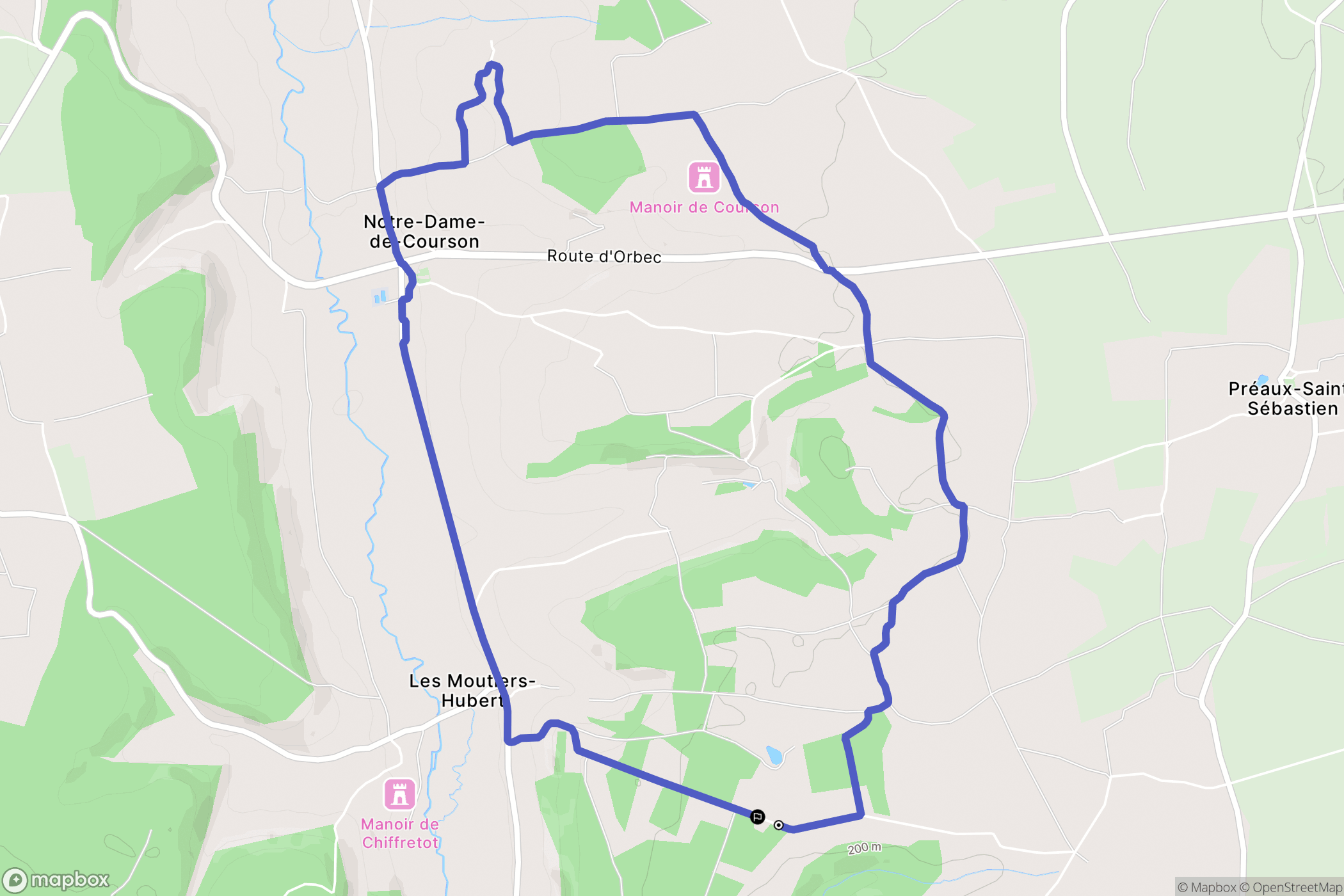 Livarot-Pays-d'Auge : carte du parcours de randonnée - France