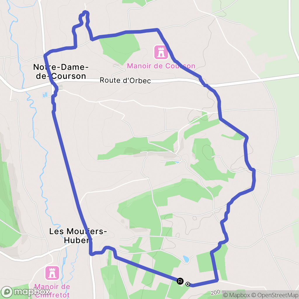 Livarot-Pays-d'Auge : carte du parcours de randonnée - France