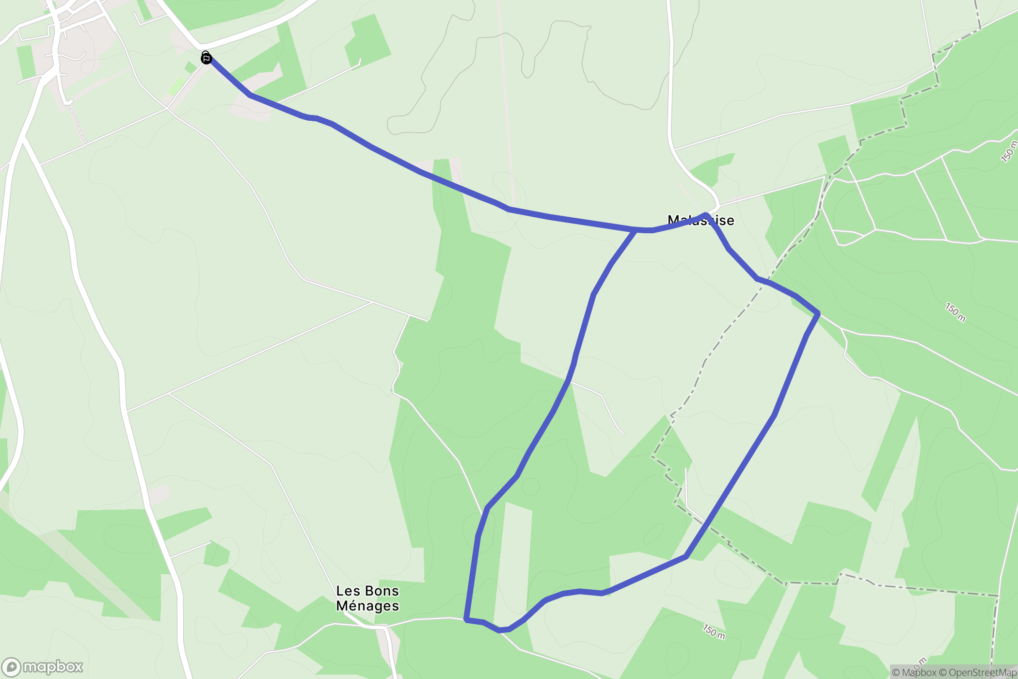 Montmachoux : carte du parcours de randonnée - France