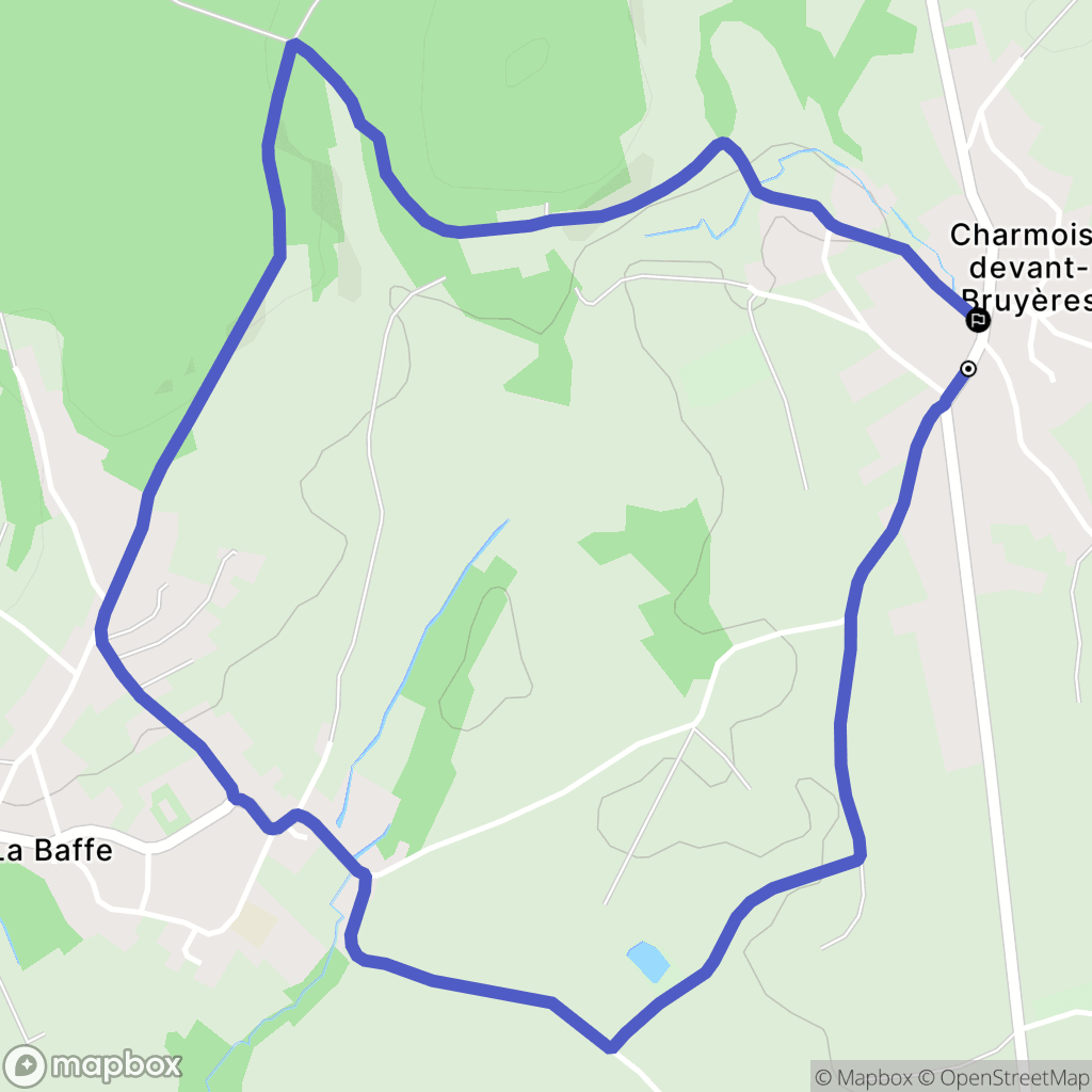 Charmois-devant-Bruyères : carte du parcours de randonnée - France