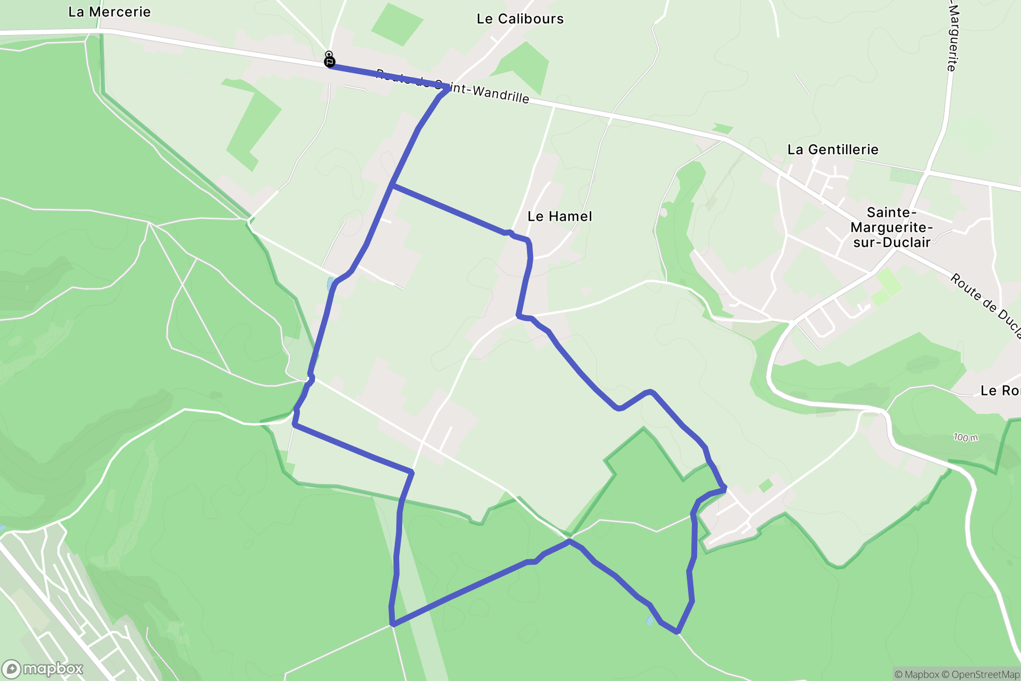 Sainte-Marguerite-sur-Duclair : carte du parcours de randonnée - France