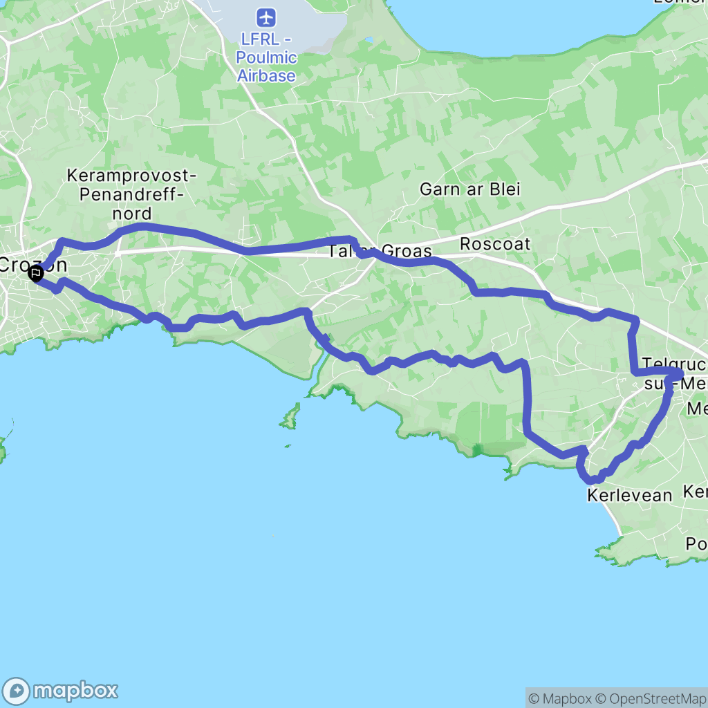 Crozon : carte du parcours de randonnée - France