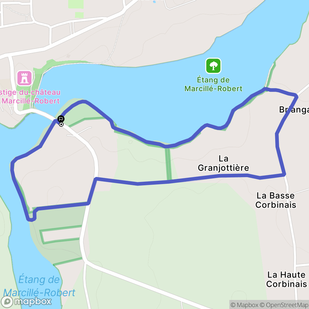 Marcillé-Robert : carte du parcours de randonnée - France