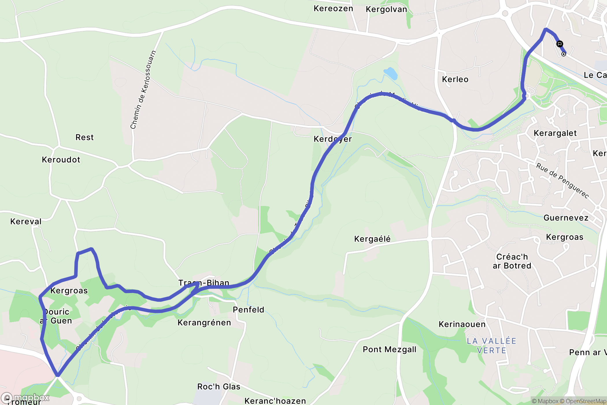 Gouesnou : carte du parcours de randonnée - France