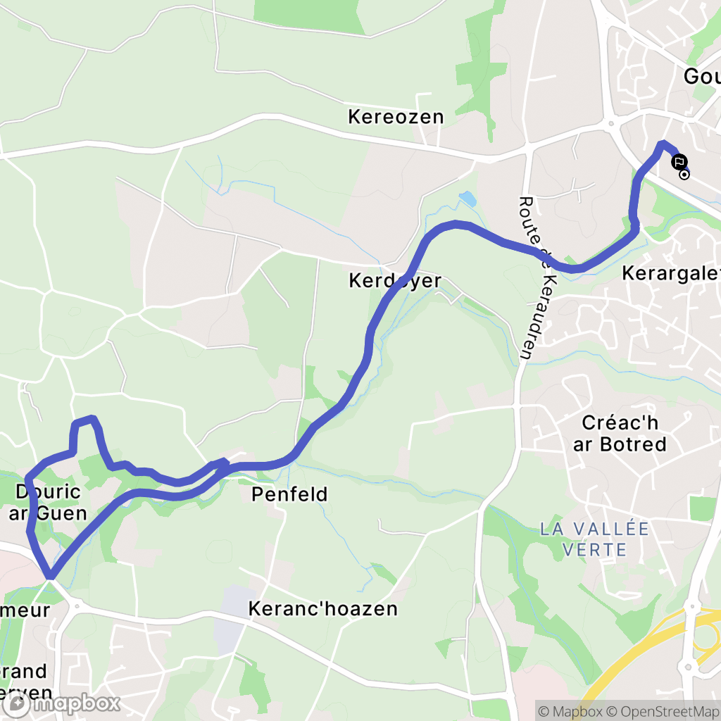 Gouesnou : carte du parcours de randonnée - France