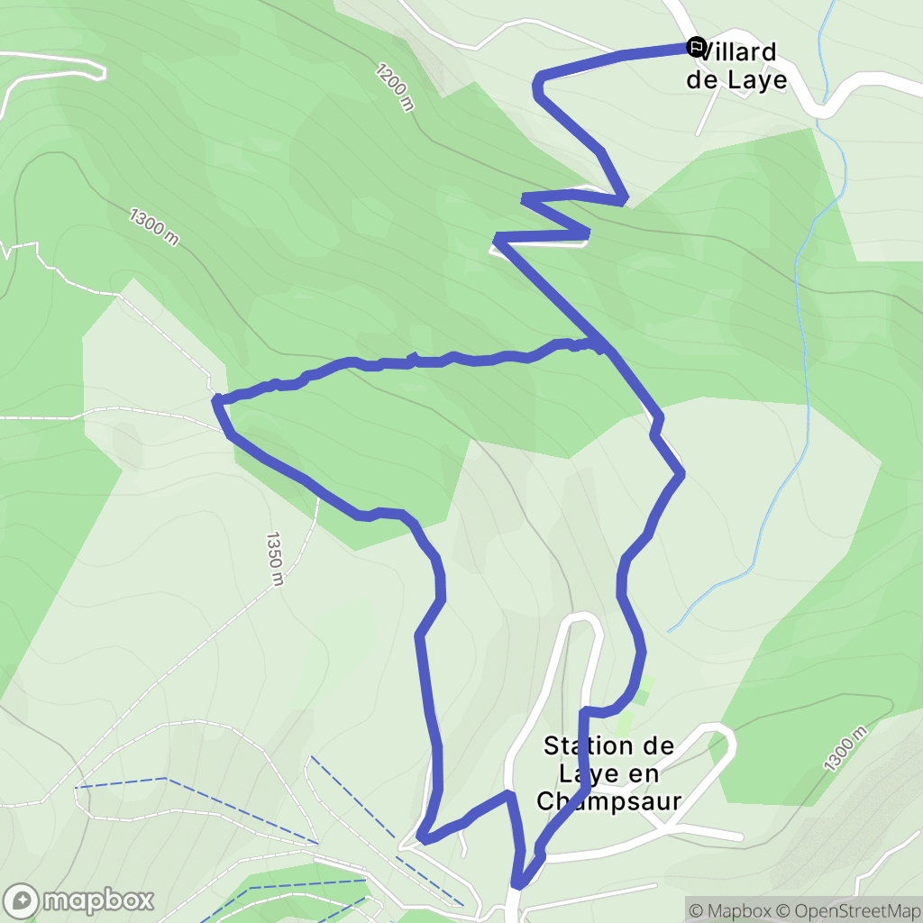 Laye : carte du parcours de randonnée - France