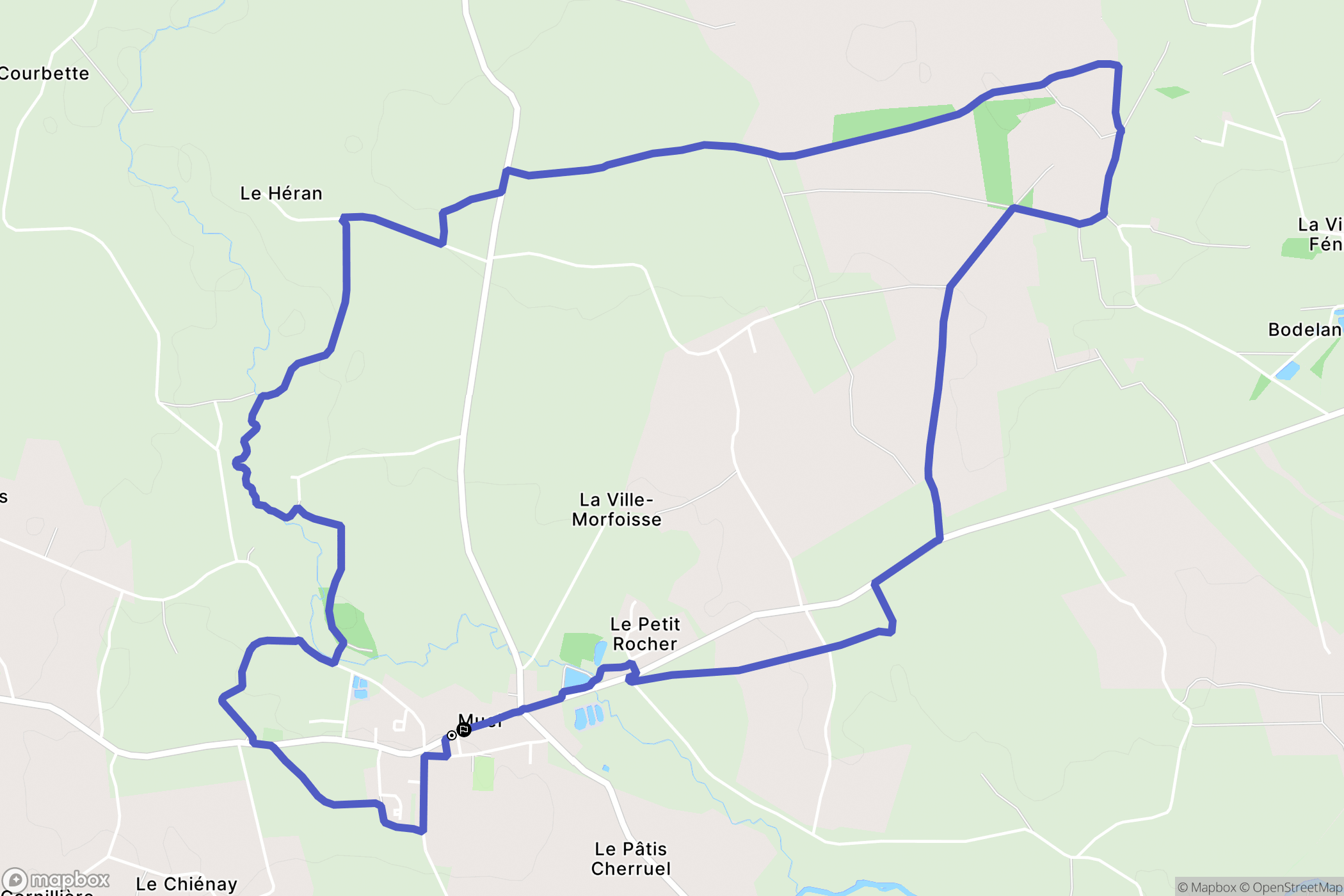 Muel : carte du parcours de randonnée - France
