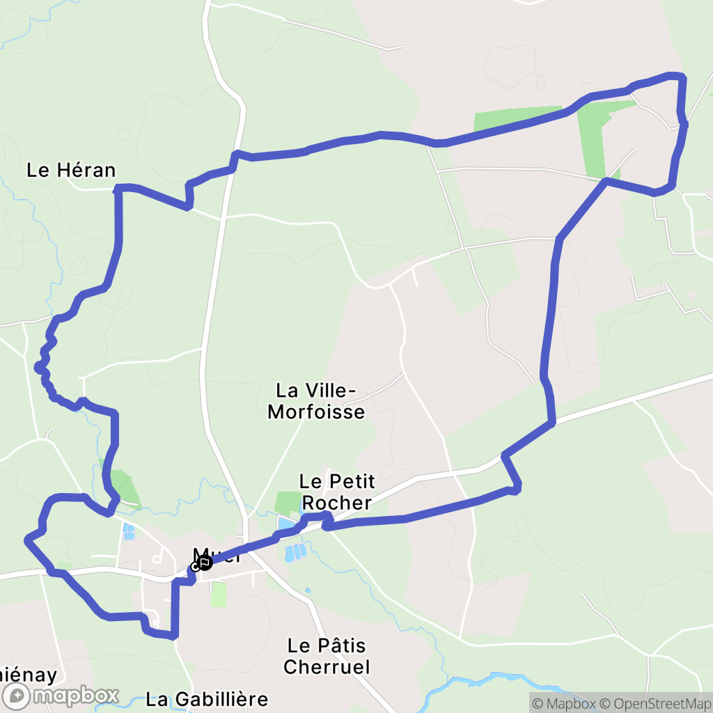 Muel : carte du parcours de randonnée - France