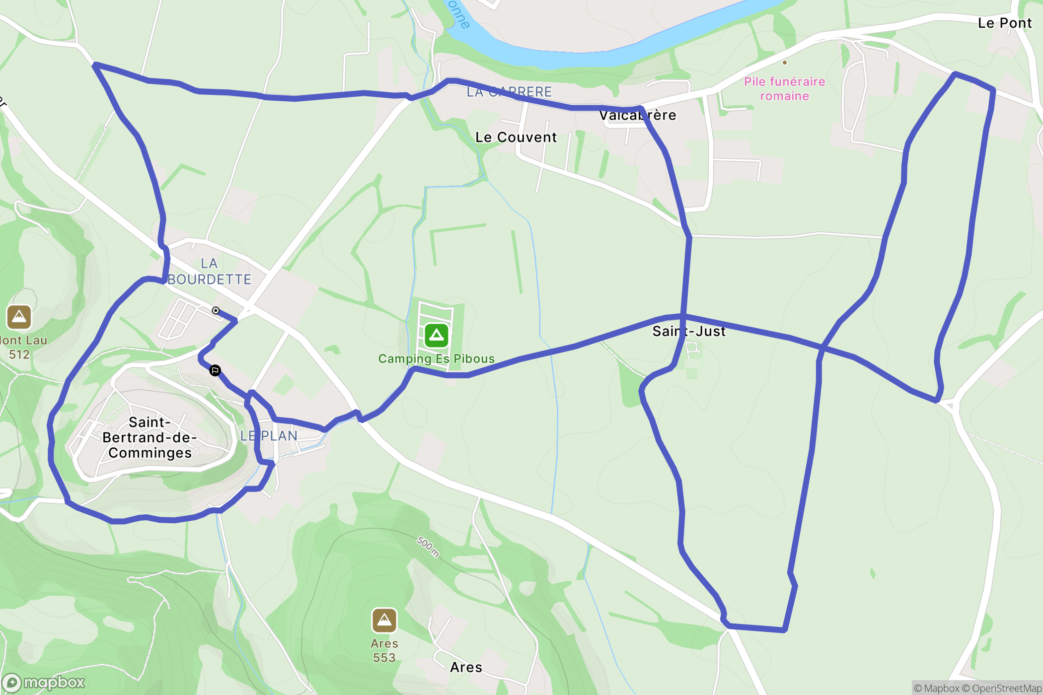 Saint-Bertrand-de-Comminges : carte du parcours de randonnée - France