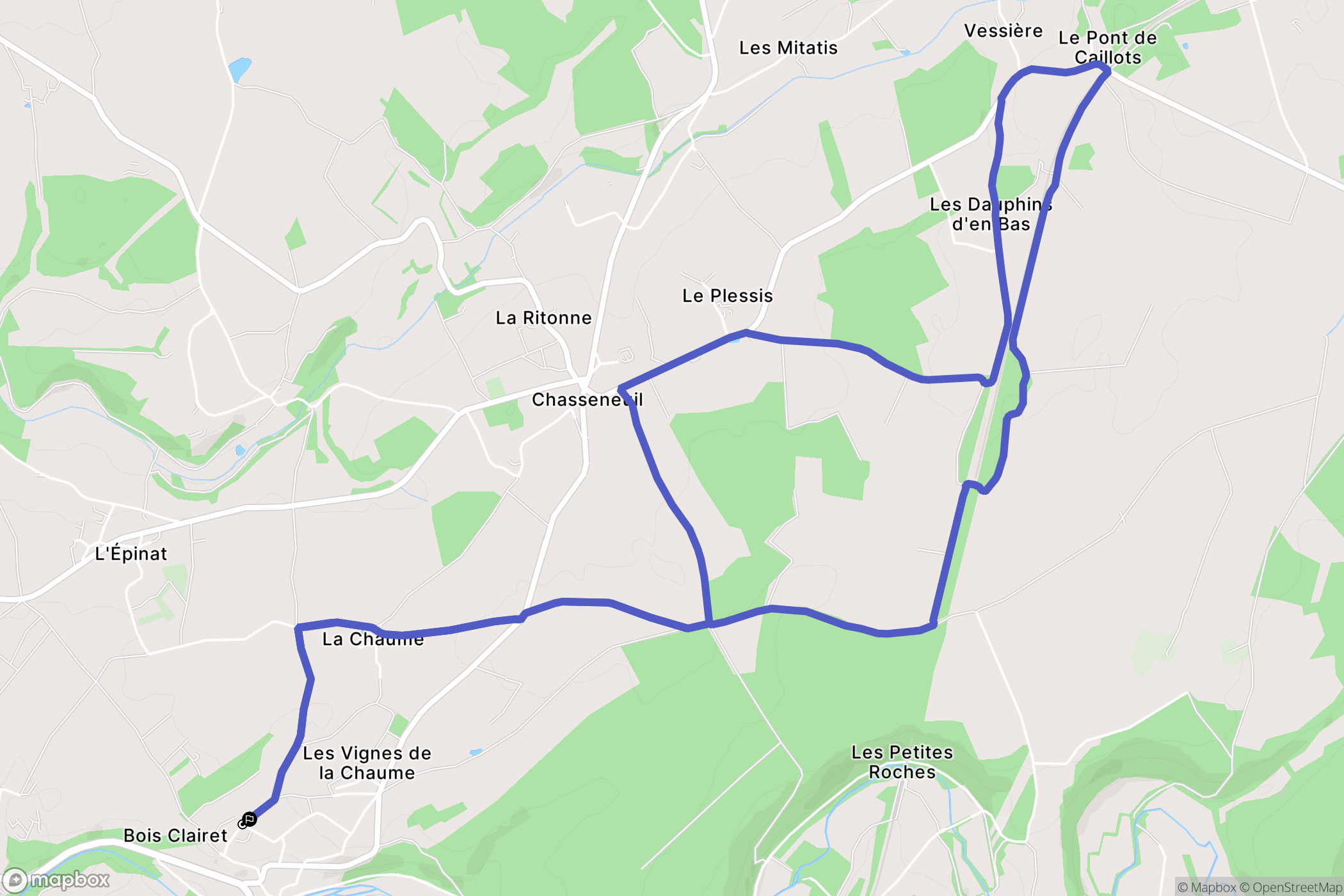 Le Pont-Chrétien-Chabenet : carte du parcours de randonnée - France