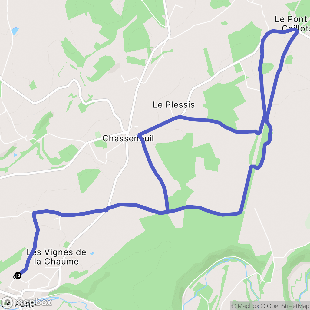 Le Pont-Chrétien-Chabenet : carte du parcours de randonnée - France
