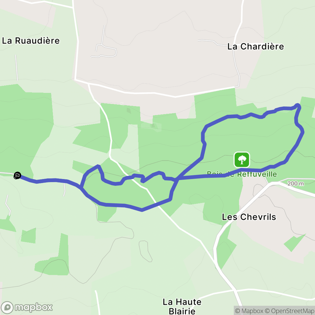 Reffuveille : carte du parcours de randonnée - France