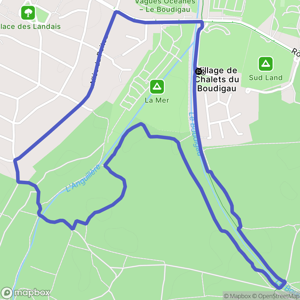 Labenne : carte du parcours de randonnée - France