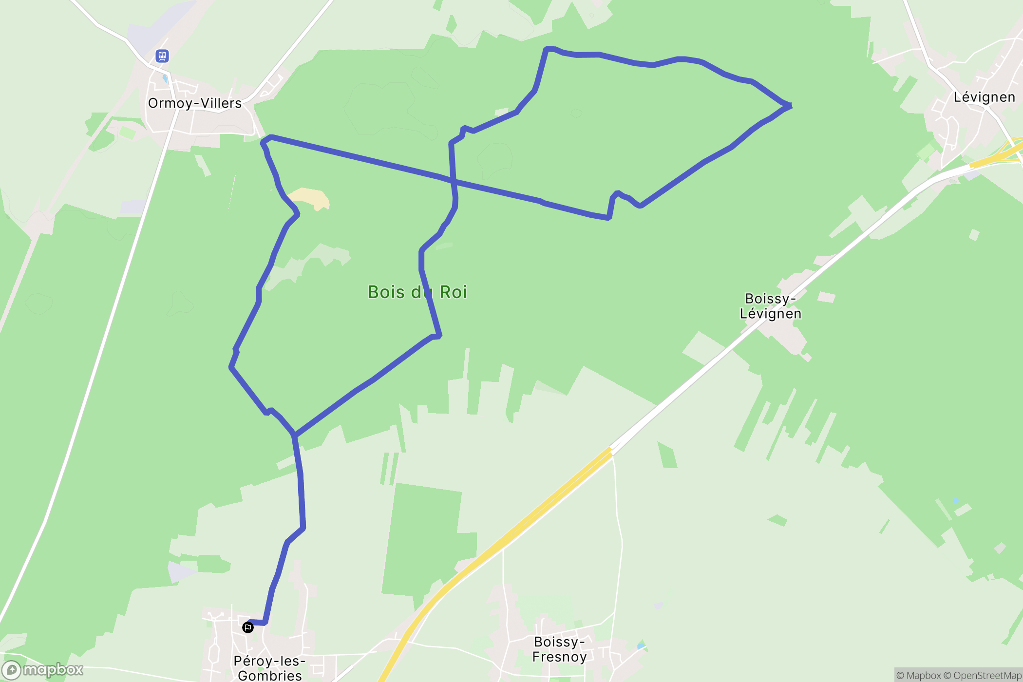 Péroy-les-Gombries : carte du parcours de randonnée - France