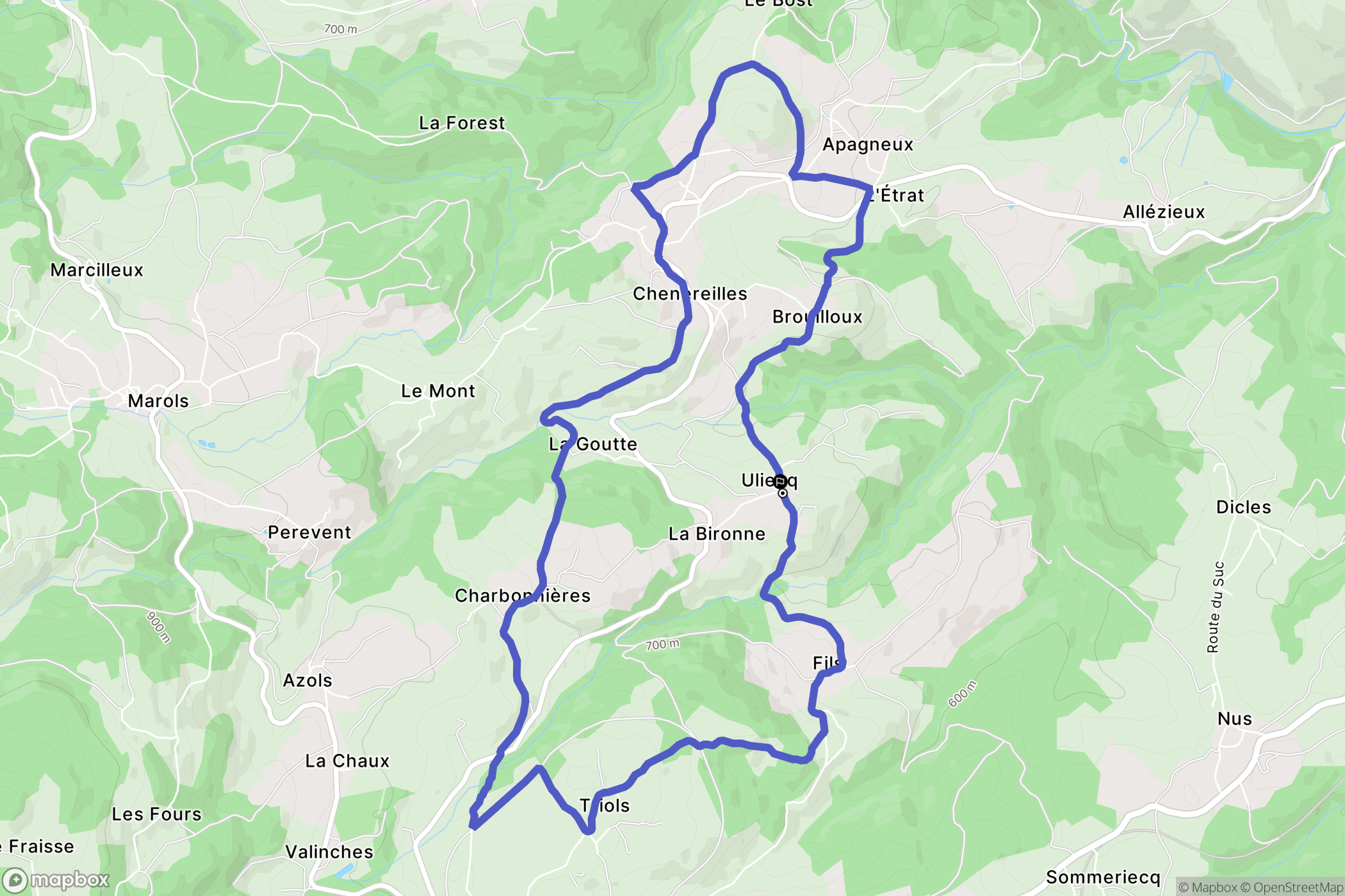 Chenereilles : carte du parcours de randonnée - France