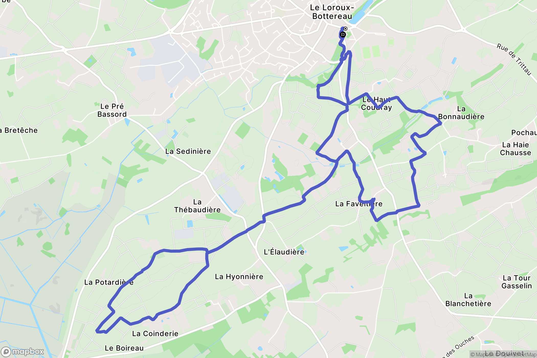 Le Loroux-Bottereau : carte du parcours de randonnée - France